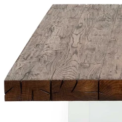 Wohnen Glasmöbel|Loft Möbel*Design Eiche Esstisch mit Glas Gestell - Ventida