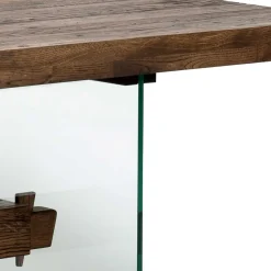 Wohnen Glasmöbel|Loft Möbel*Design Eiche Esstisch mit Glas Gestell - Ventida