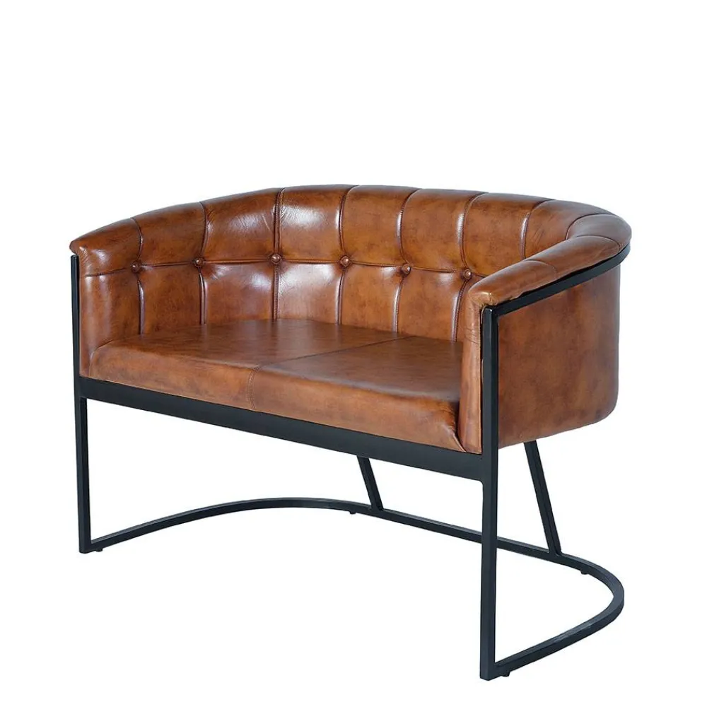 Wohnen Sitzbank|Küchenbänke*Design Esstischsofa in Cognac Braun Leder - Citrosca