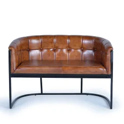 Wohnen Sitzbank|Küchenbänke*Design Esstischsofa in Cognac Braun Leder - Citrosca