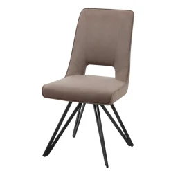 Wohnen Küchenstühle|Esszimmerstühle*Design Esszimmerstuhl in Taupe Microfaser - Aloha (2er Set)