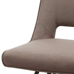 Wohnen Küchenstühle|Esszimmerstühle*Design Esszimmerstuhl in Taupe Microfaser - Aloha (2er Set)