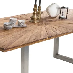 Wohnen Graue Möbel|Naturholzmöbel*Design Esszimmertisch aus Altholz Teak - Liberty