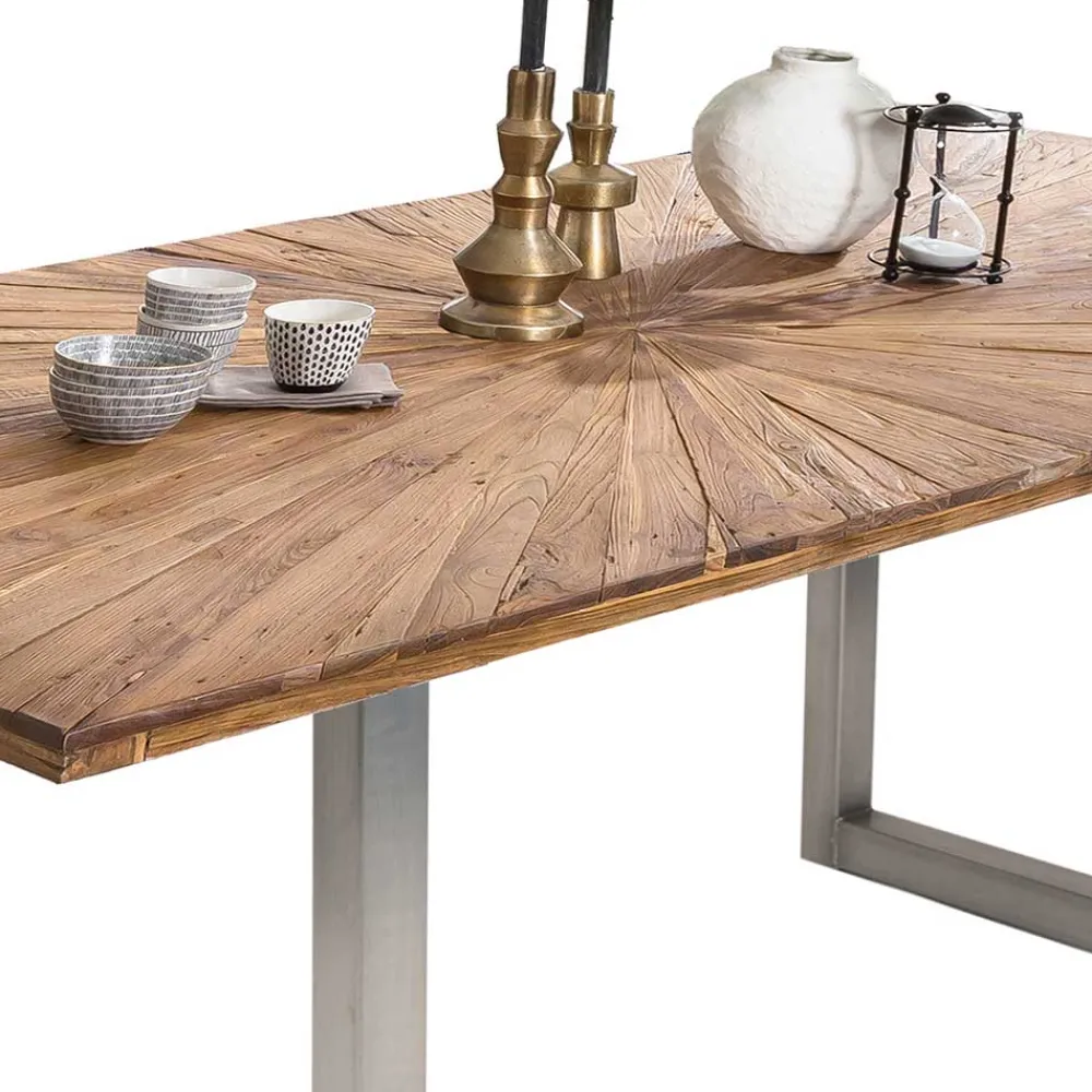 Wohnen Graue Möbel|Naturholzmöbel*Design Esszimmertisch aus Altholz Teak - Liberty