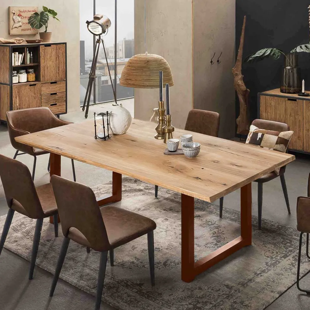 Wohnen Design Esszimmertisch mit geölter Holzplatte - Aschau