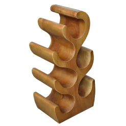 Wohnen Design Flaschenregal aus Suar Massivholz - Teako