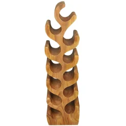 Wohnen Design Flaschenregal aus Suar Massivholz - Teako