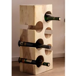 Wohnen Design Flaschenregal aus Mangobaum Massivholz - Yucata