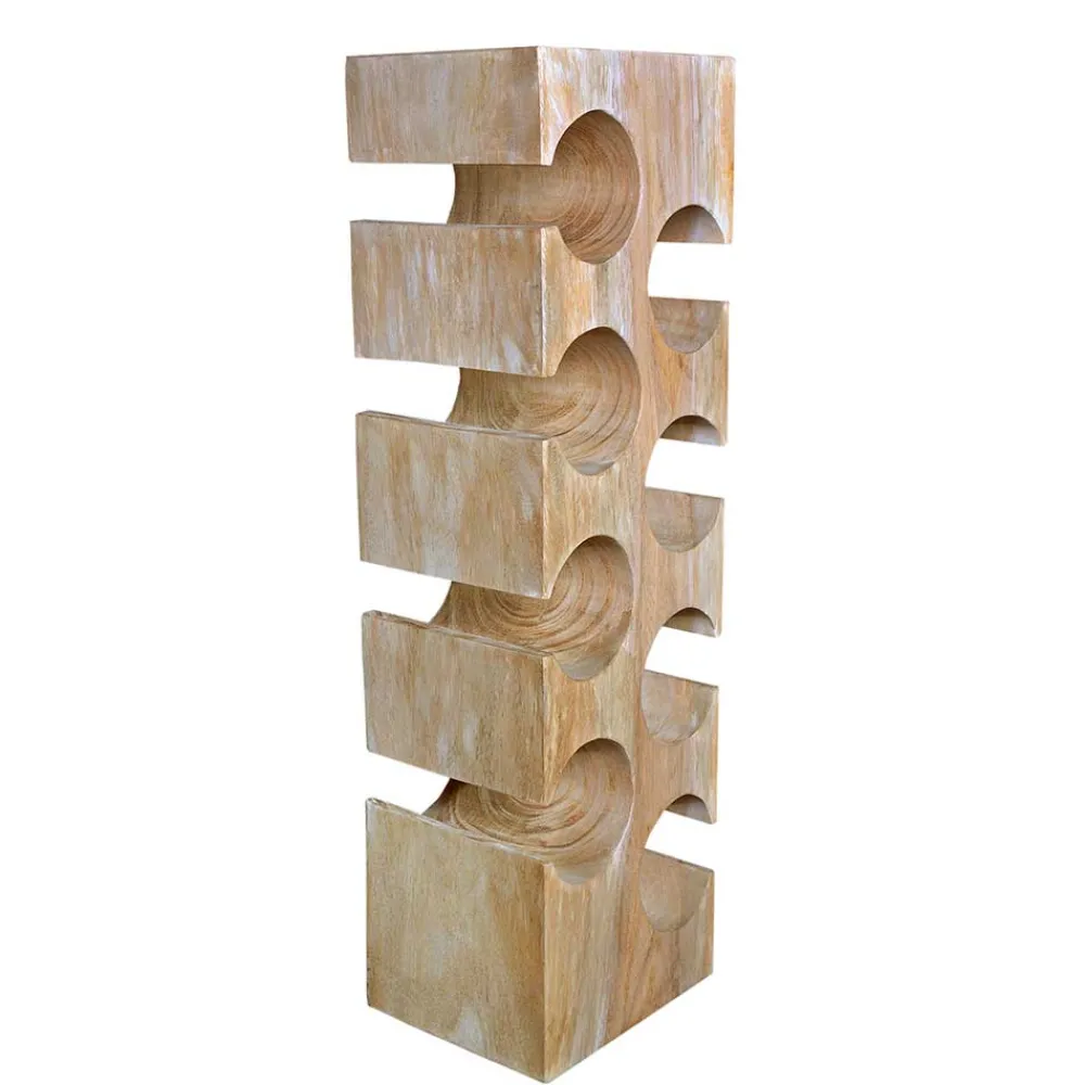 Wohnen Design Flaschenregal aus Mangobaum Massivholz - Yucata
