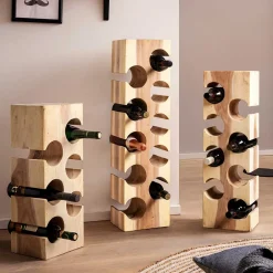 Wohnen Design Flaschenregal aus Mangobaum Massivholz - Yucata