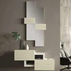 Wohnen Design Flur Set in Cremefarben & Weiß - Timos (zweiteilig)
