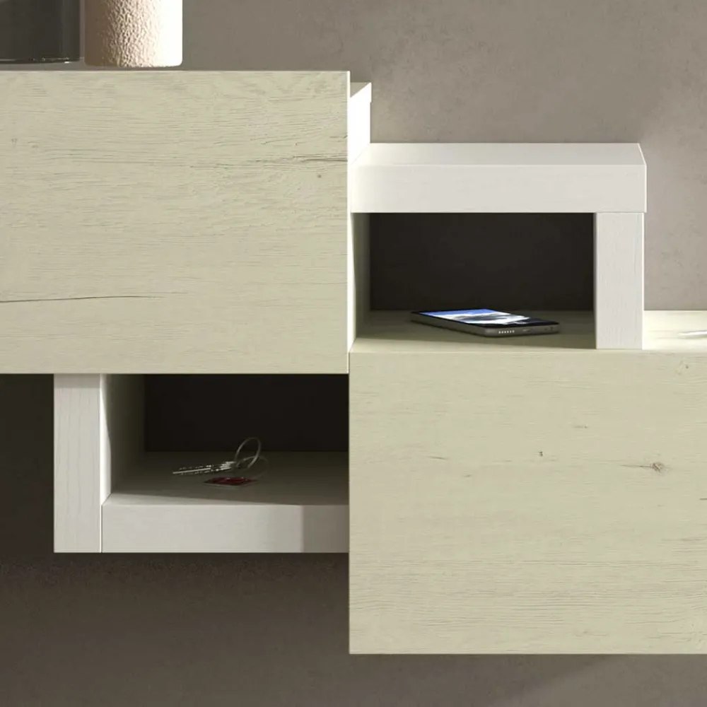 Wohnen Design Flur Set in Cremefarben & Weiß - Timos (zweiteilig)