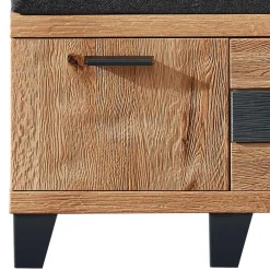 Wohnen Design Flurbank aus Wildeiche in Natur & Grau - Elprisca