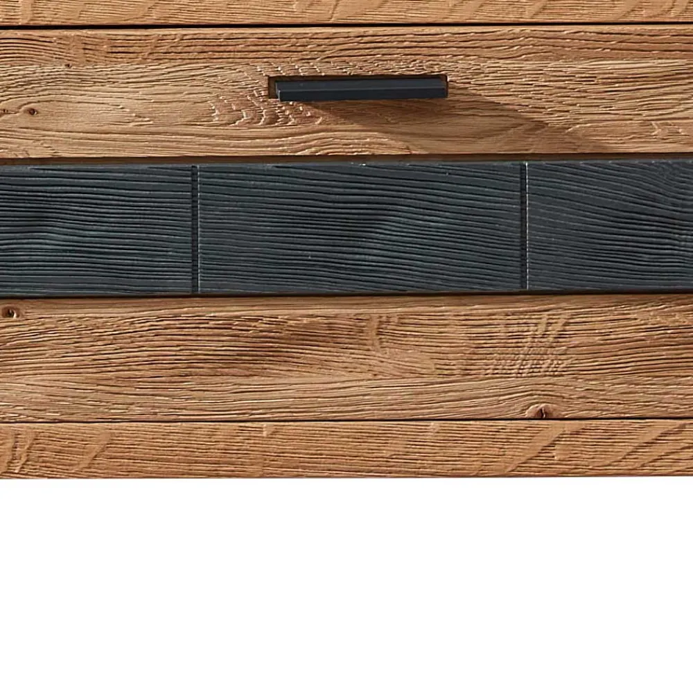 Wohnen Design Flurbank aus Wildeiche in Natur & Grau - Elprisca