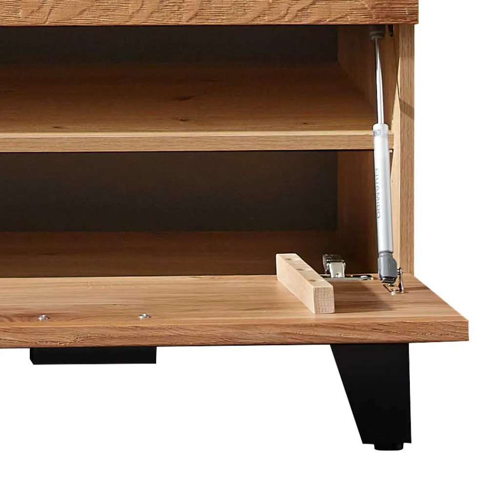 Wohnen Design Flurbank aus Wildeiche in Natur & Grau - Elprisca