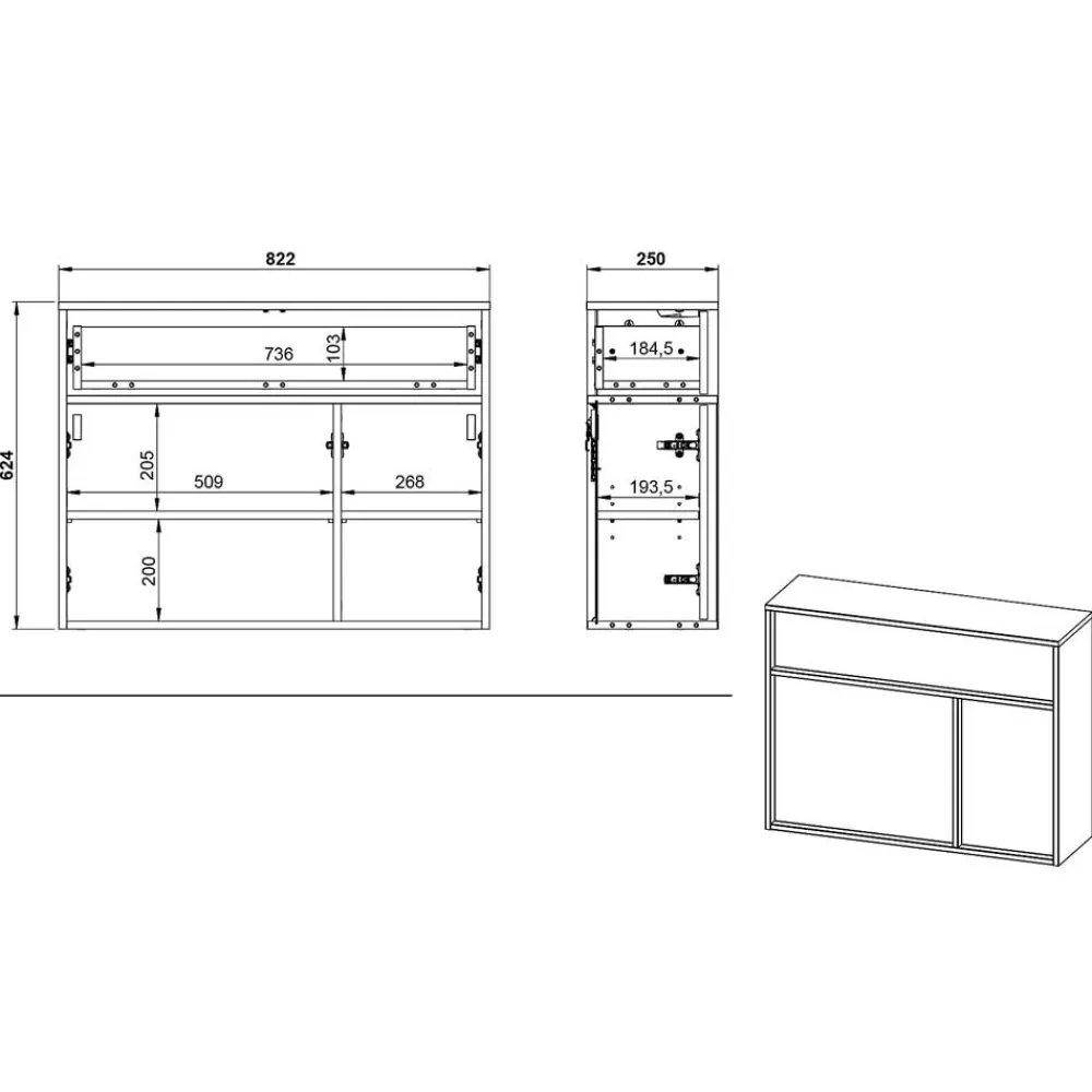 Wohnen Design Flureinrichtung Set - Flemingo (dreiteilig)