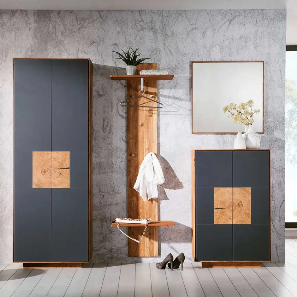 Wohnen Garderoben|Garderoben*Design Flureinrichtung Wildeiche - Mandrey (vierteilig)