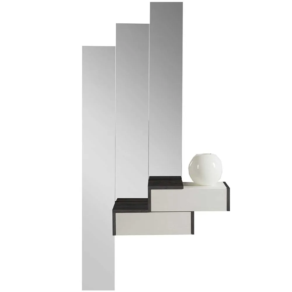 Wohnen Design Flurmöbel in Weiß & Schwarz - Uwida (vierteilig)