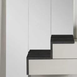 Wohnen Design Flurmöbel in Weiß & Schwarz - Uwida (vierteilig)