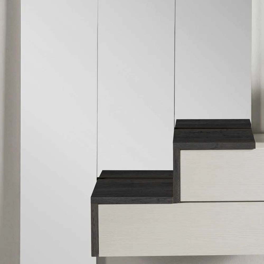 Wohnen Design Flurmöbel in Weiß & Schwarz - Uwida (vierteilig)