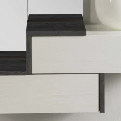 Wohnen Design Flurmöbel in Weiß & Schwarz - Uwida (vierteilig)