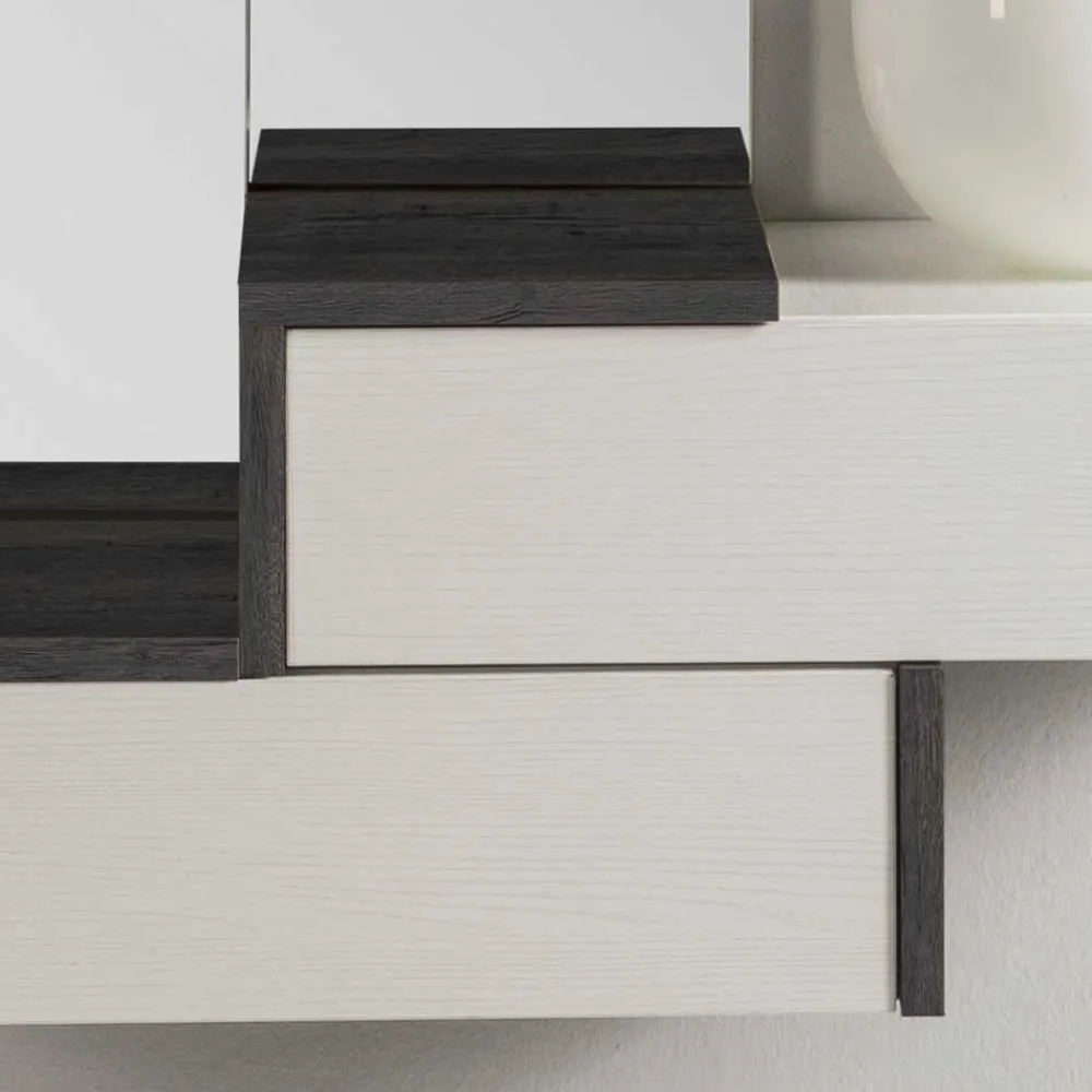 Wohnen Design Flurmöbel in Weiß & Schwarz - Uwida (vierteilig)