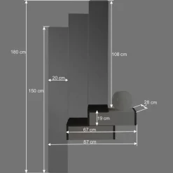 Wohnen Design Flurmöbel in Weiß & Schwarz - Uwida (vierteilig)
