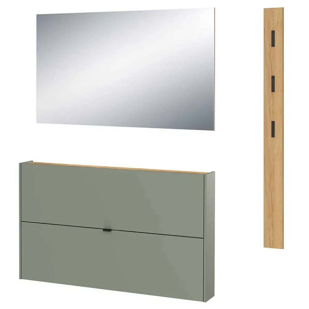 Wohnen Design Flurmöbel Set in Graugrün - Point (dreiteilig)