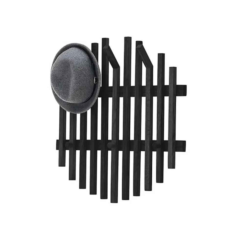 Wohnen Garderoben|Garderoben*Design Garderobe aus schwarzen Eichenholz-Leisten - Gangizo