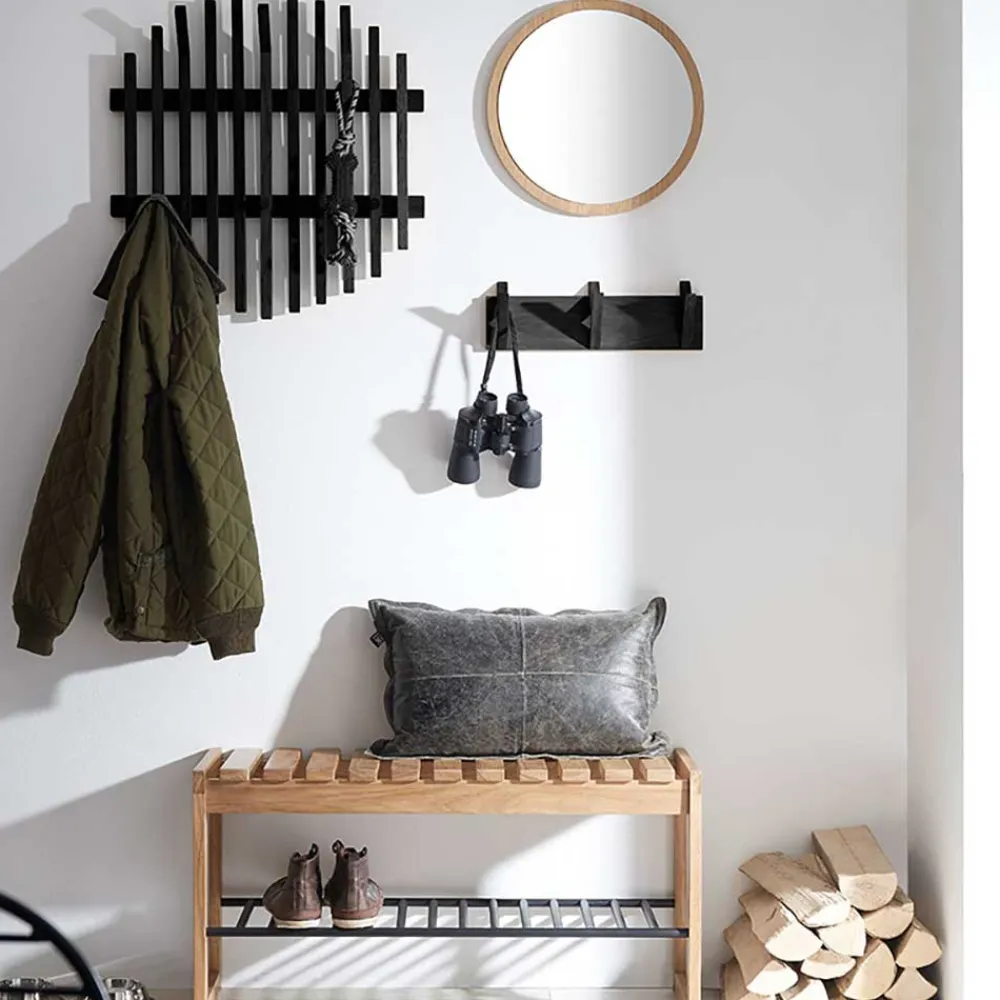 Wohnen Garderoben|Garderoben*Design Garderobe aus schwarzen Eichenholz-Leisten - Gangizo
