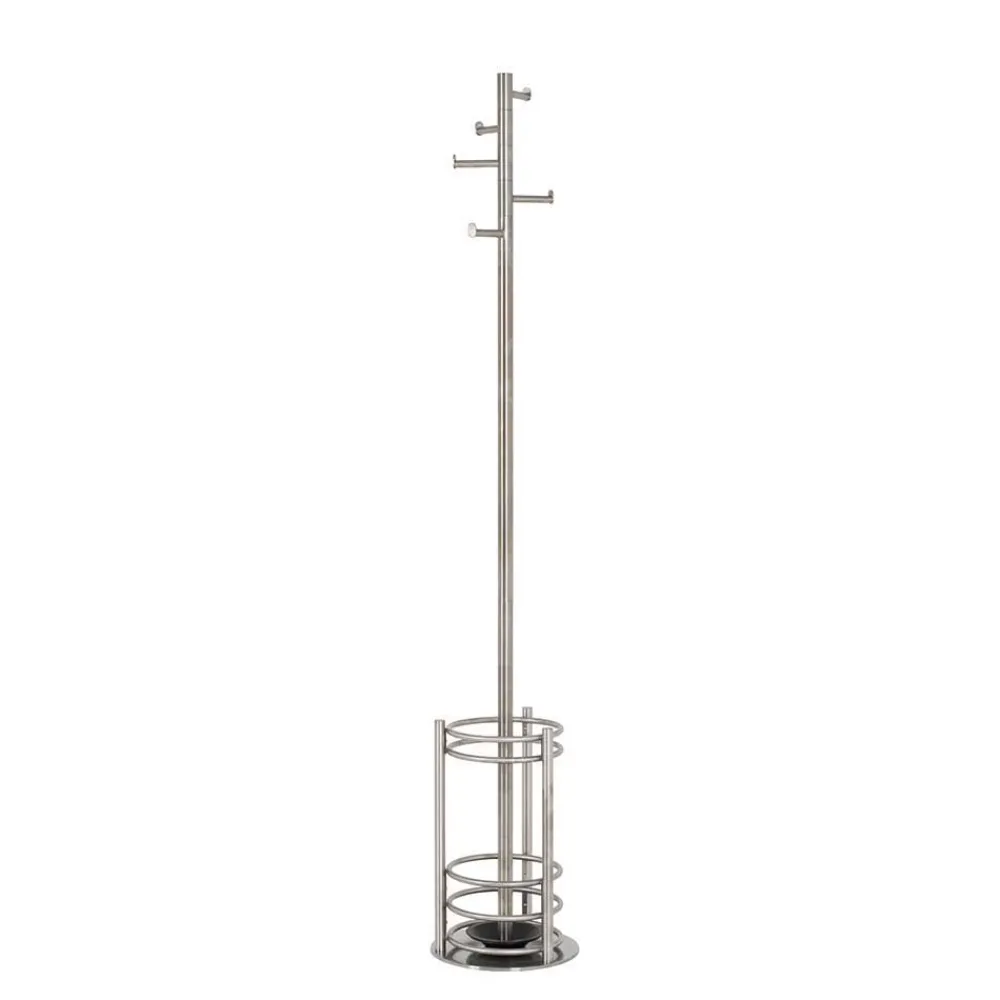 Wohnen Bürogarderoben*Design Garderobenständer aus Edelstahl Marcs gebürstet