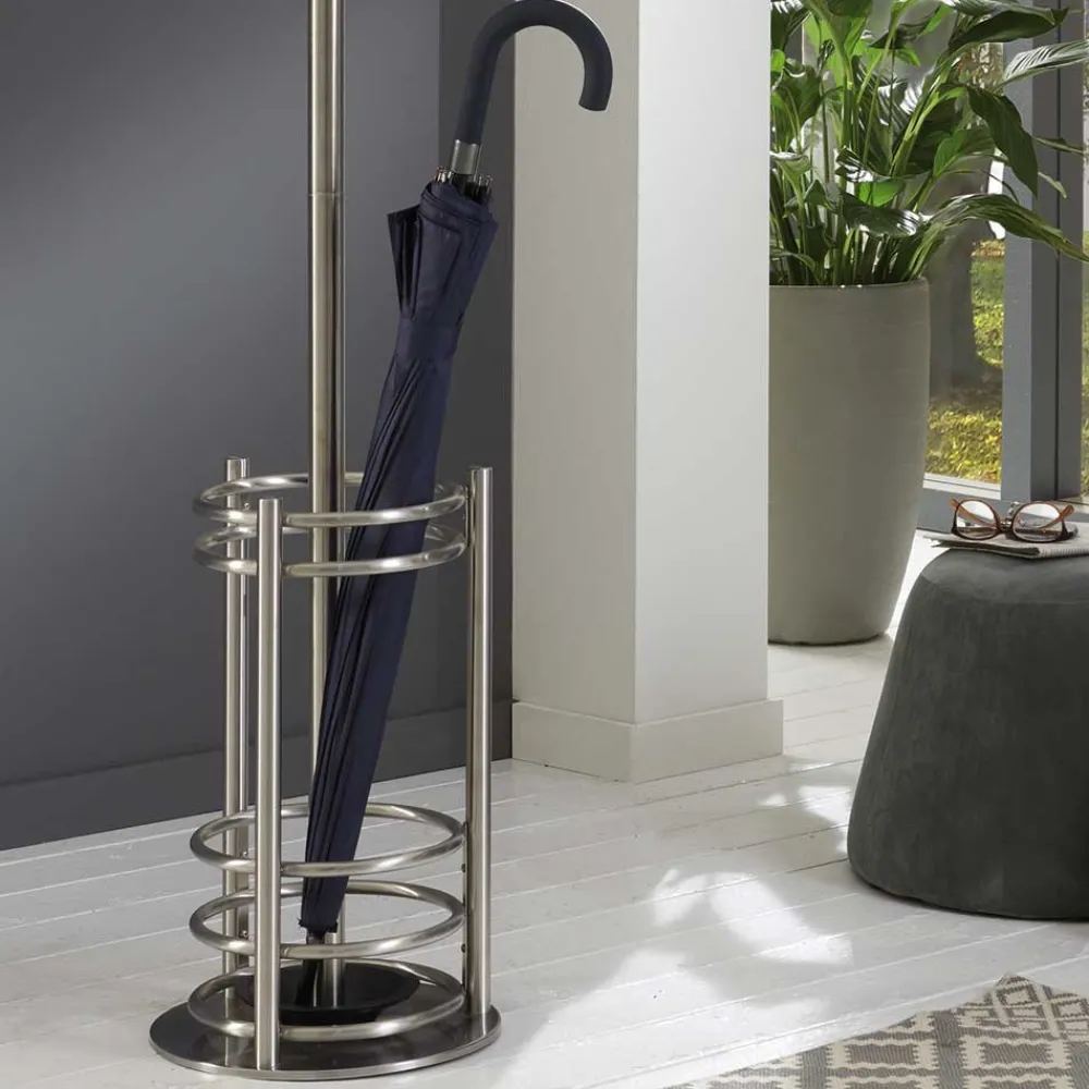 Wohnen Bürogarderoben*Design Garderobenständer aus Edelstahl Marcs gebürstet