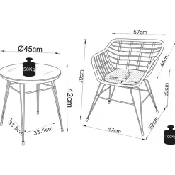 Wohnen Design Garten Sitzgruppe für Zwei - Kolage (dreiteilig)
