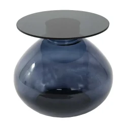 Wohnen Design Glas Beistelltisch in Schwarz - Idian