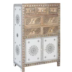 Wohnen Boho Style Möbel*Design Highboard aus Mangoholz reich verziert - Magie