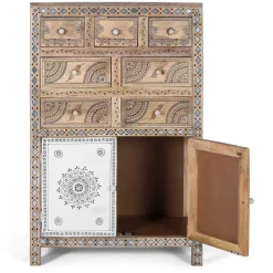 Wohnen Boho Style Möbel*Design Highboard aus Mangoholz reich verziert - Magie