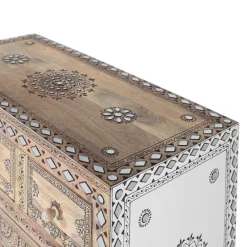 Wohnen Boho Style Möbel*Design Highboard aus Mangoholz reich verziert - Magie