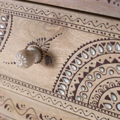 Wohnen Boho Style Möbel*Design Highboard aus Mangoholz reich verziert - Magie