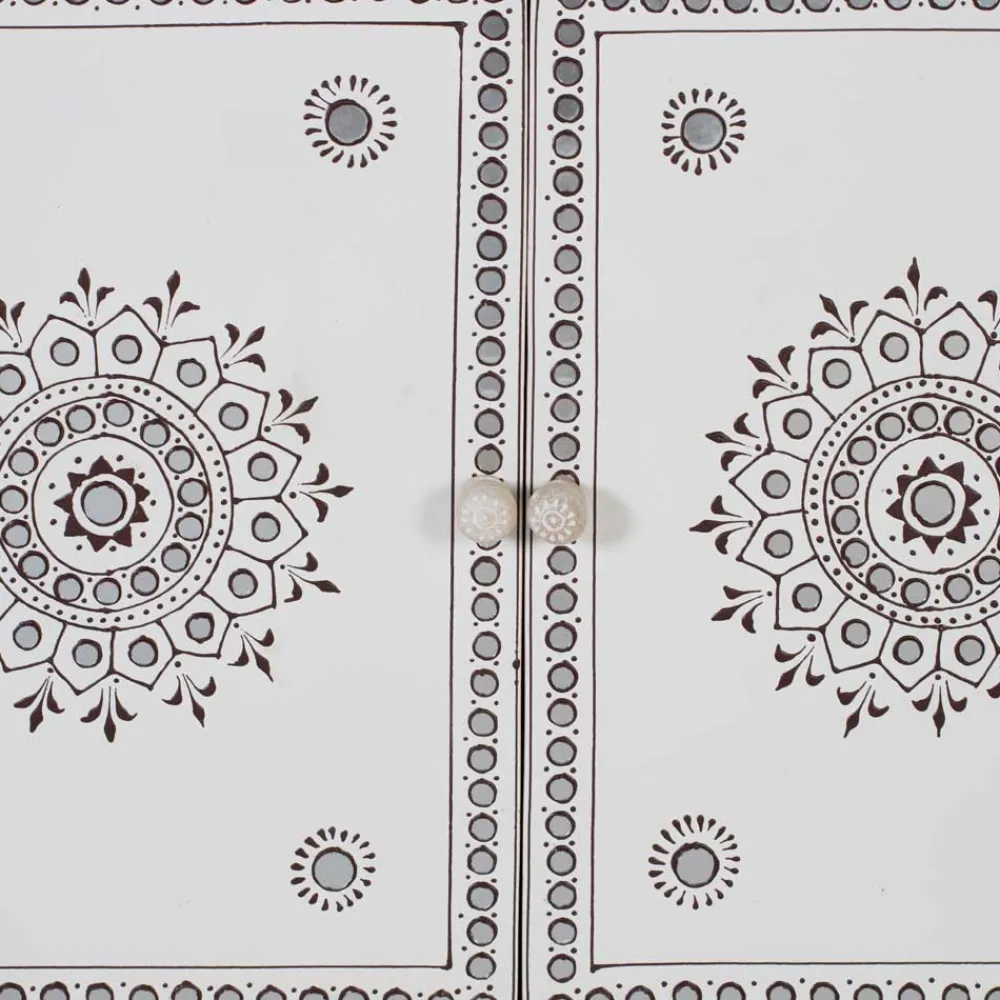 Wohnen Boho Style Möbel*Design Highboard aus Mangoholz reich verziert - Magie