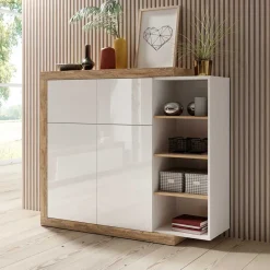 Wohnen Design Highboard mit 2 Klappen & 2 Türen - Milvara