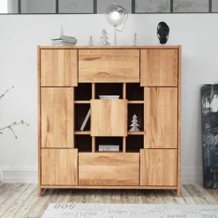 Wohnen Designermöbel|Esszimmerschränke*Design Highboard Salomonia mit offenen Fächern