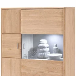 Wohnen Sideboards & Kommoden|Wohnzimmerschränke*Design Highboard Vernella aus Eiche Bianco