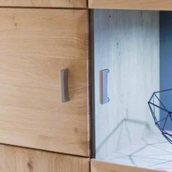 Wohnen Sideboards & Kommoden|Wohnzimmerschränke*Design Highboard Vernella aus Eiche Bianco