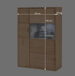 Wohnen Sideboards & Kommoden|Wohnzimmerschränke*Design Highboard Vernella aus Eiche Bianco