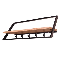 Wohnen Design Hängegarderobe aus Metall und Holz - Nics