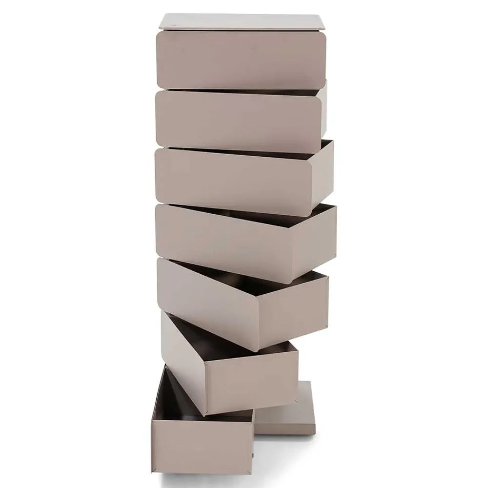 Wohnen Design Hochkommode aus Stahl in Taupe - Ciranda