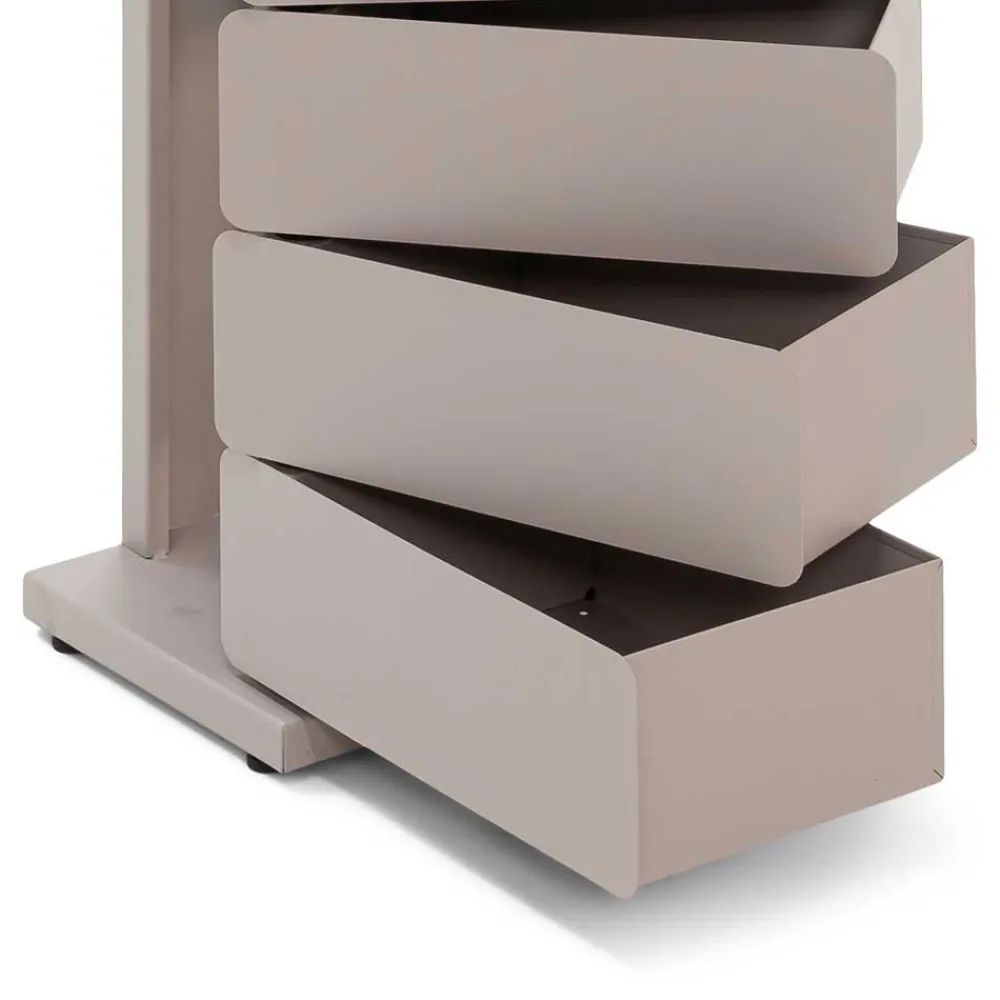 Wohnen Design Hochkommode aus Stahl in Taupe - Ciranda