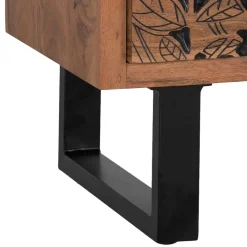 Wohnen Nachttische*Design Holz Nachtkommode mit Schnitzerei und Lack - Marcel