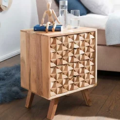 Wohnen Landhausmöbel|Kommoden*Design Holz Nachtkommode aus Akazie - Liniavo