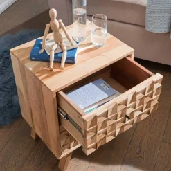 Wohnen Landhausmöbel|Kommoden*Design Holz Nachtkommode aus Akazie - Liniavo